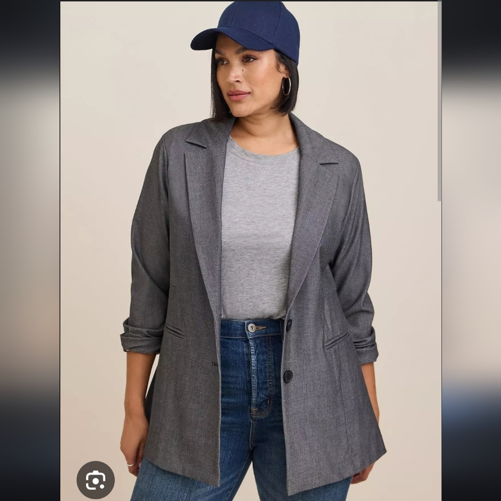 Torrid Studio long line gray blazer jacket